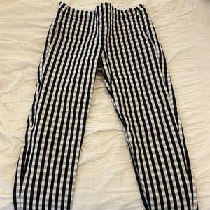 gingham cigarette pants